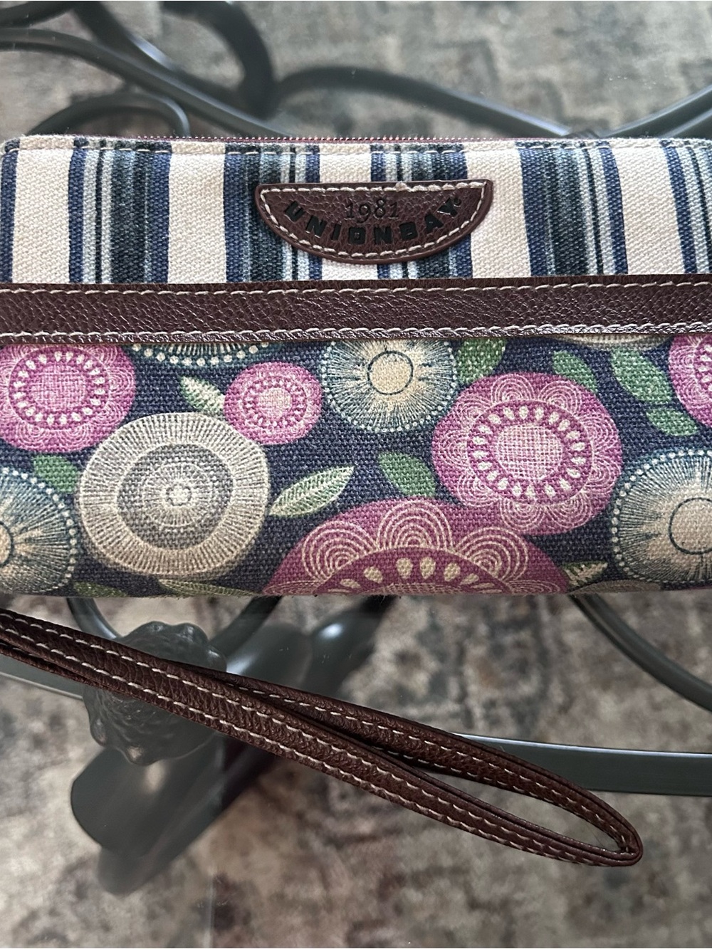 Unionbay Floral Canvas Wristlet Wallet